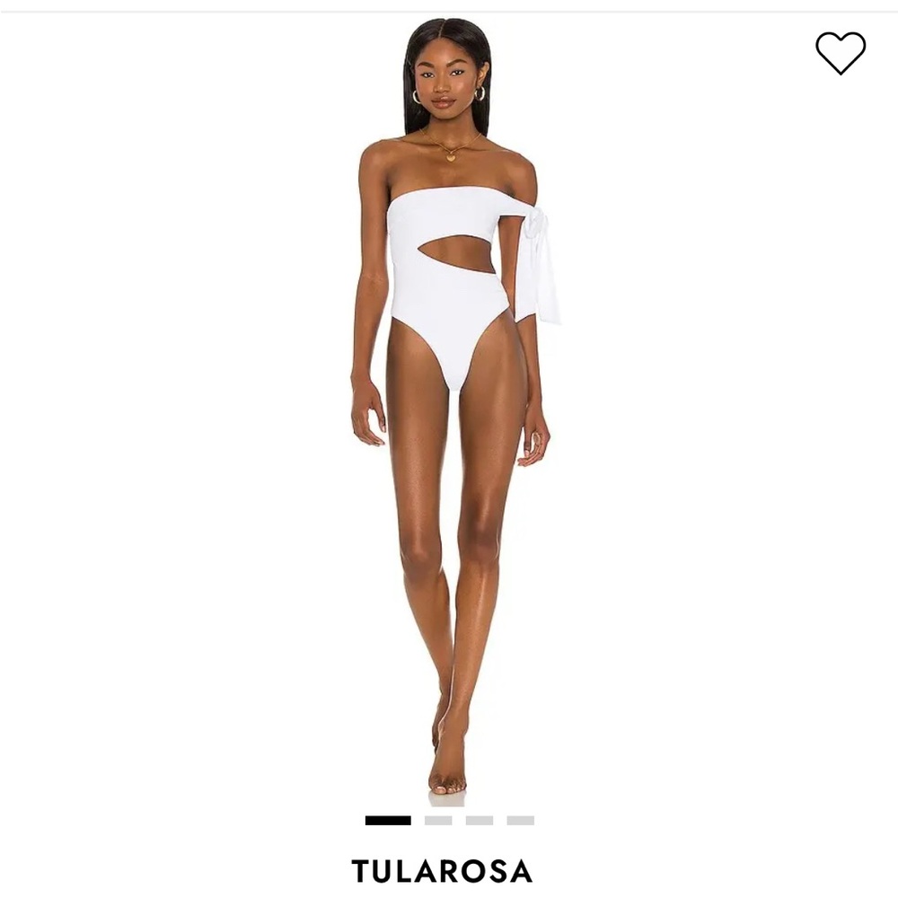 Tularosa Omnis White Asymmetrical One Piece Swimsuit Size Small